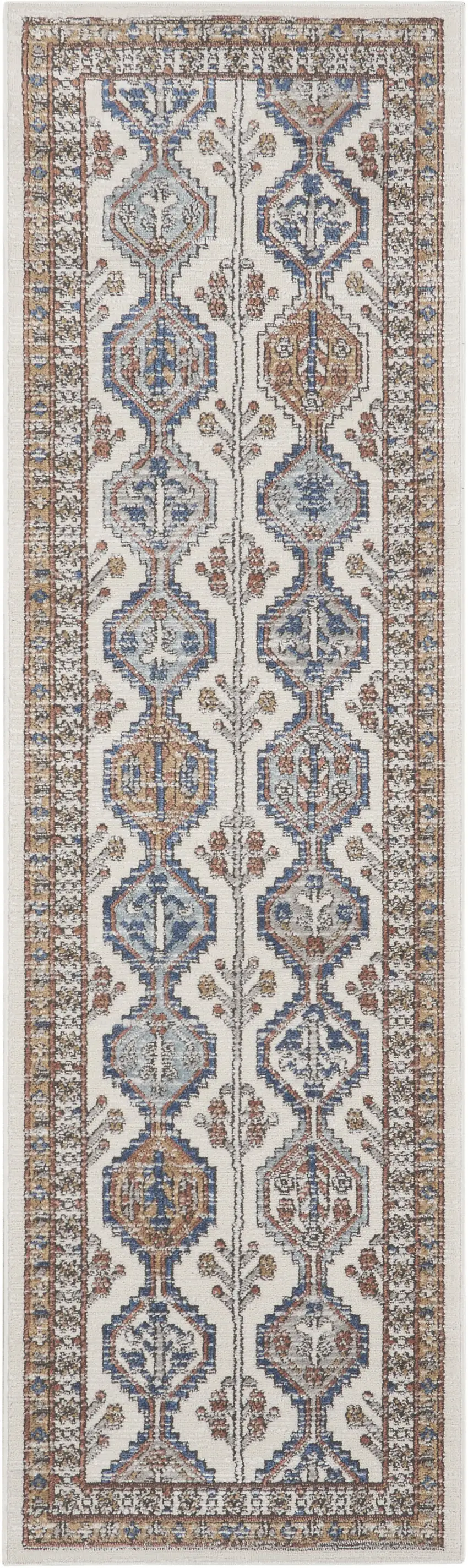 Grey Southwestern Power Loom Non Skid Runner Rug Photo 2