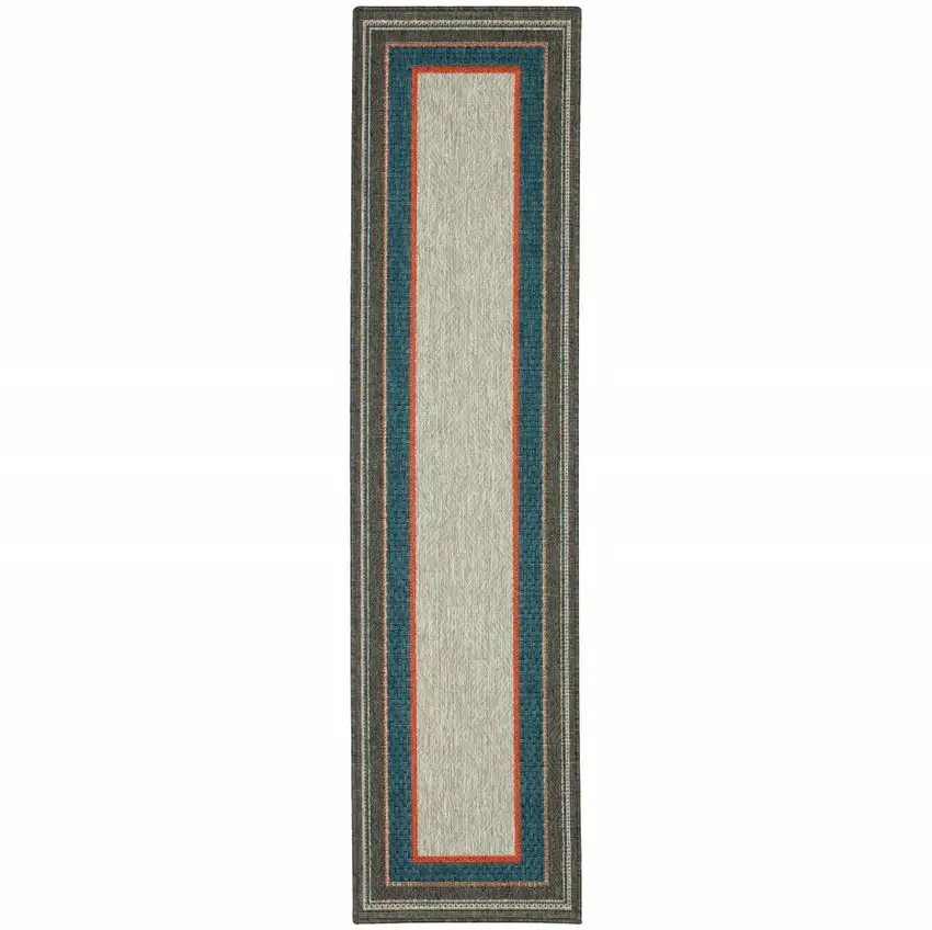 Grey Stain Resistant Indoor Outdoor Area Rug Photo 1