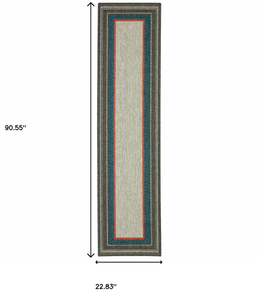 Grey Stain Resistant Indoor Outdoor Area Rug Photo 5