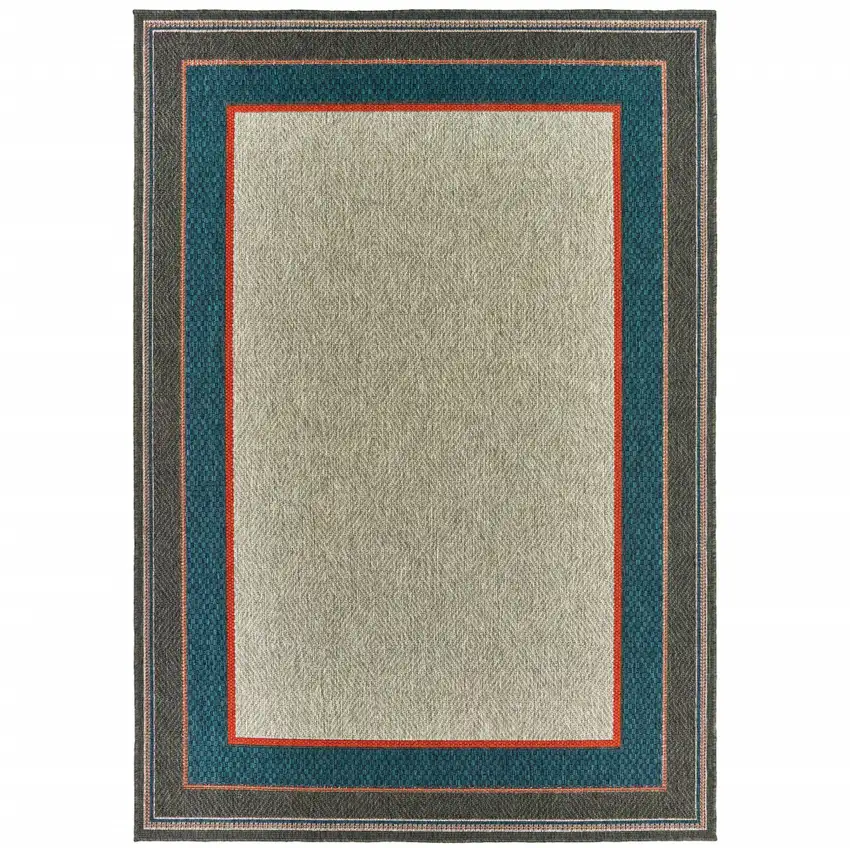 Grey Stain Resistant Indoor Outdoor Area Rug Photo 1