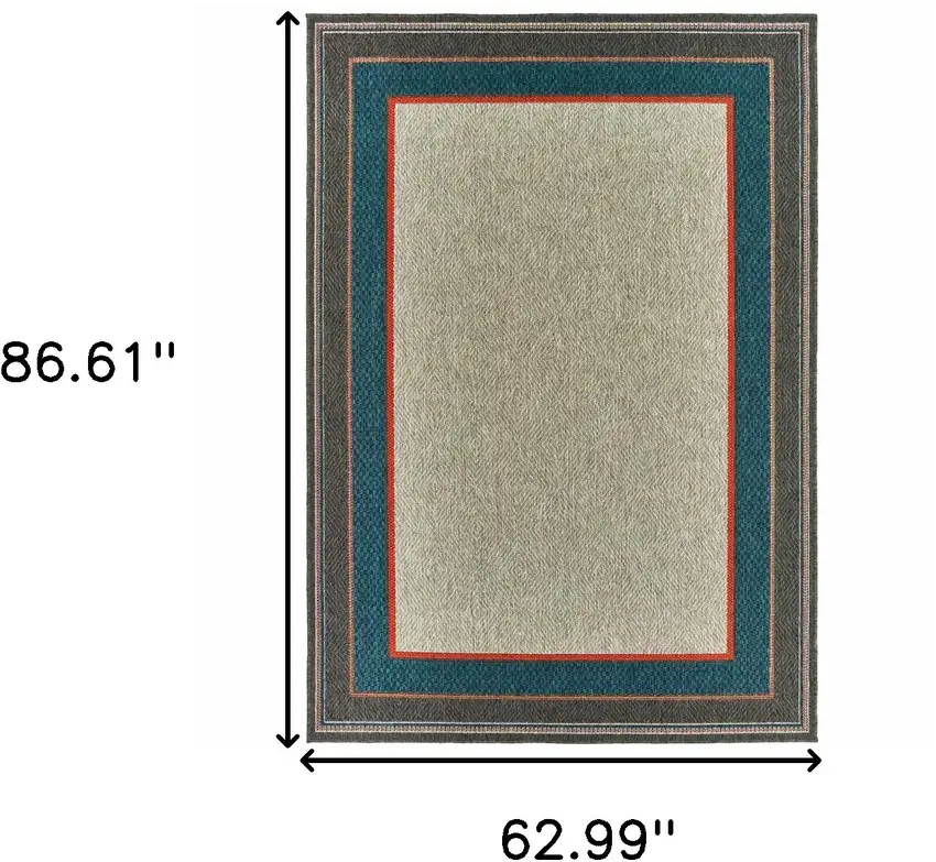 Grey Stain Resistant Indoor Outdoor Area Rug Photo 5