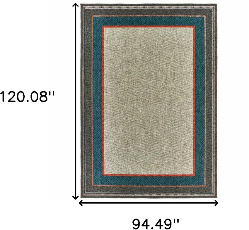 Grey Stain Resistant Indoor Outdoor Area Rug Photo 5