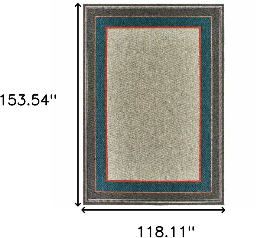 Grey Stain Resistant Indoor Outdoor Area Rug Photo 5