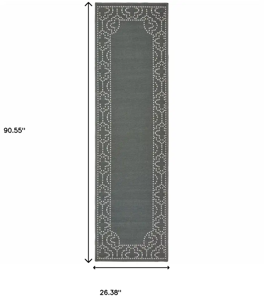 Grey Stain Resistant Indoor Outdoor Area Rug Photo 5