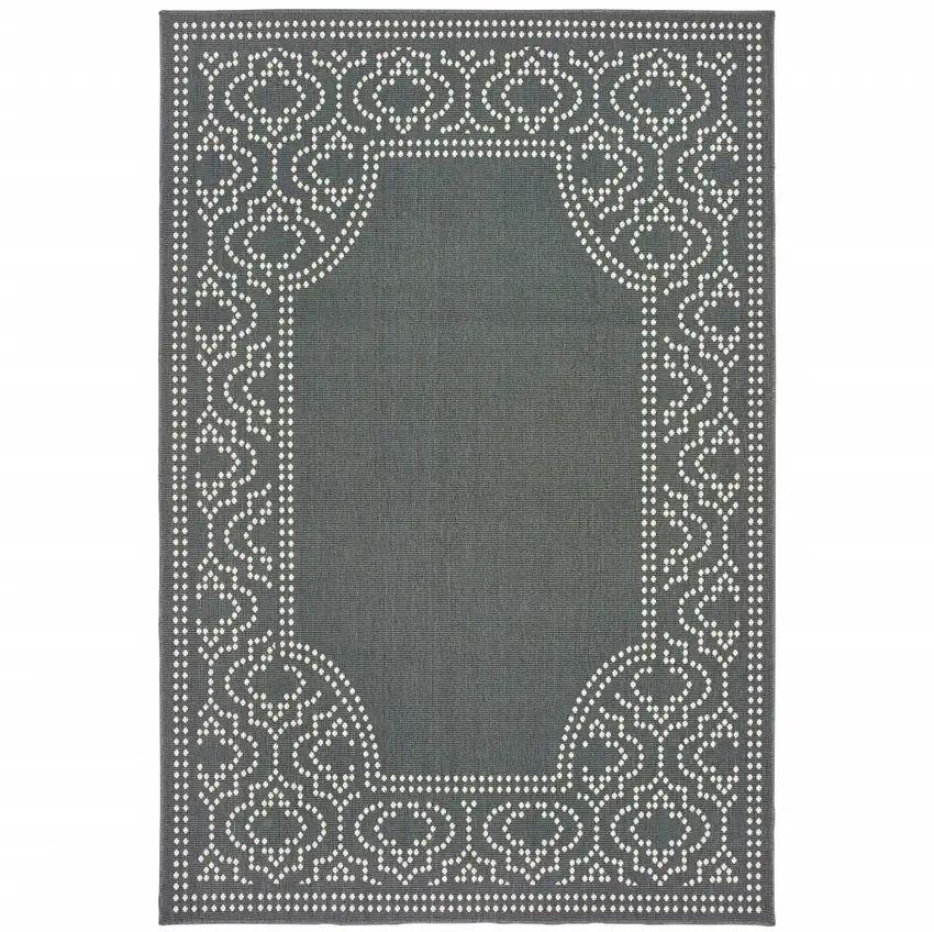 Grey Stain Resistant Indoor Outdoor Area Rug Photo 1