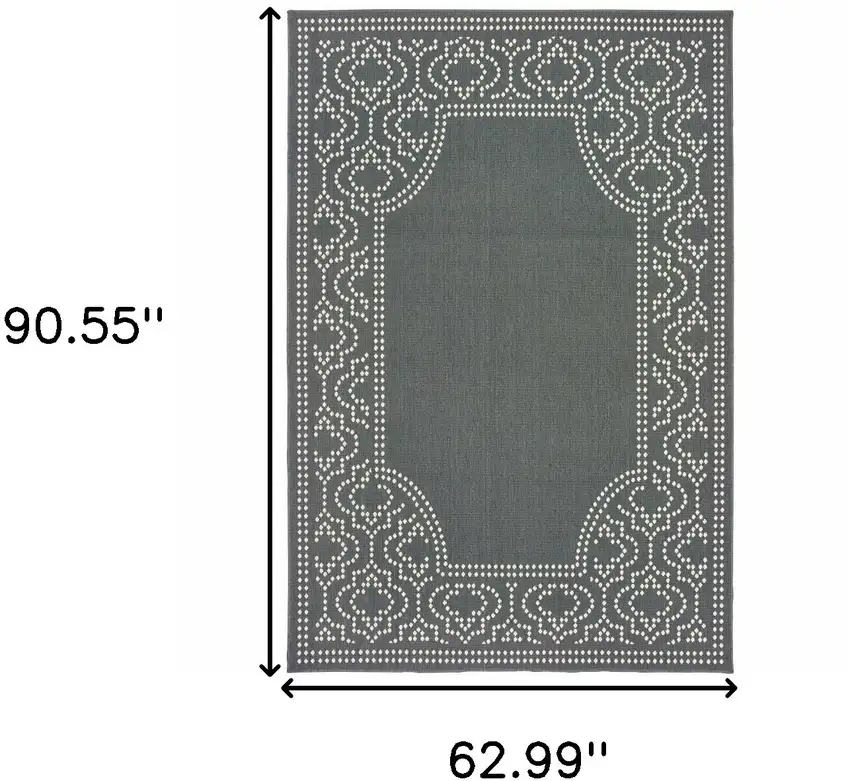 Grey Stain Resistant Indoor Outdoor Area Rug Photo 5