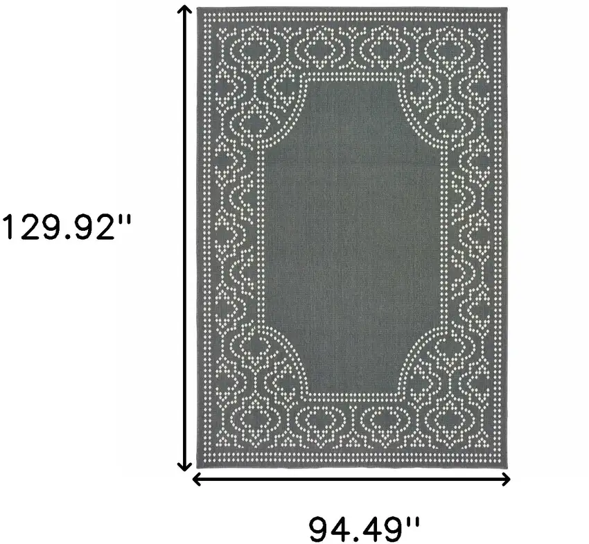 Grey Stain Resistant Indoor Outdoor Area Rug Photo 5