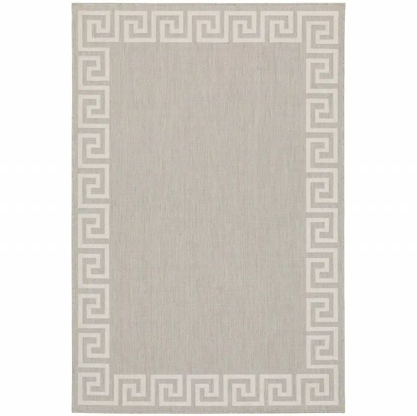 Grey Stain Resistant Indoor Outdoor Area Rug Photo 1