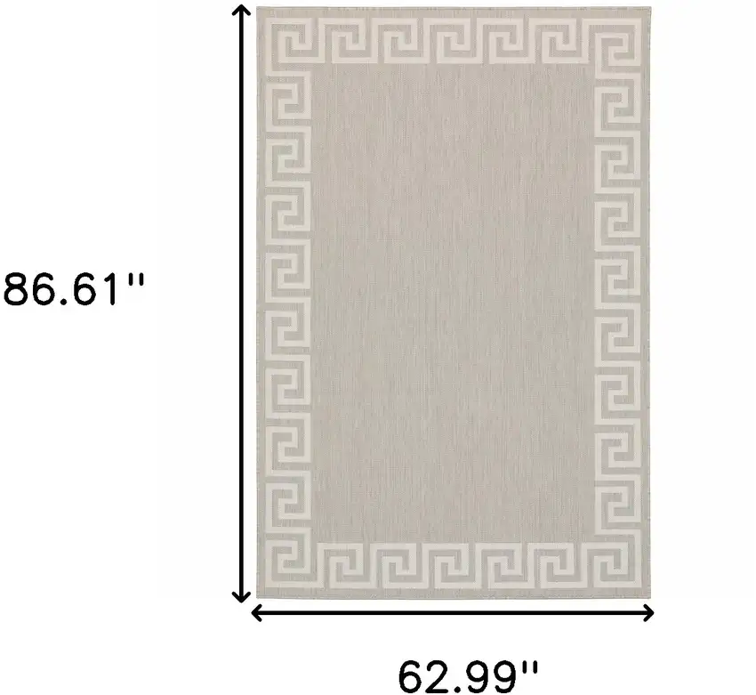 Grey Stain Resistant Indoor Outdoor Area Rug Photo 8