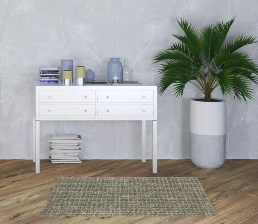 Grey Tan And Beige Geometric Power Loom Stain Resistant Area Rug Photo 2