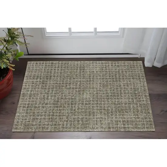 Gray Geometric Power Loom Area Rug Photo 1