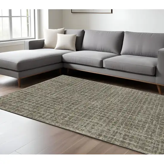 Gray Geometric Power Loom Area Rug Photo 1