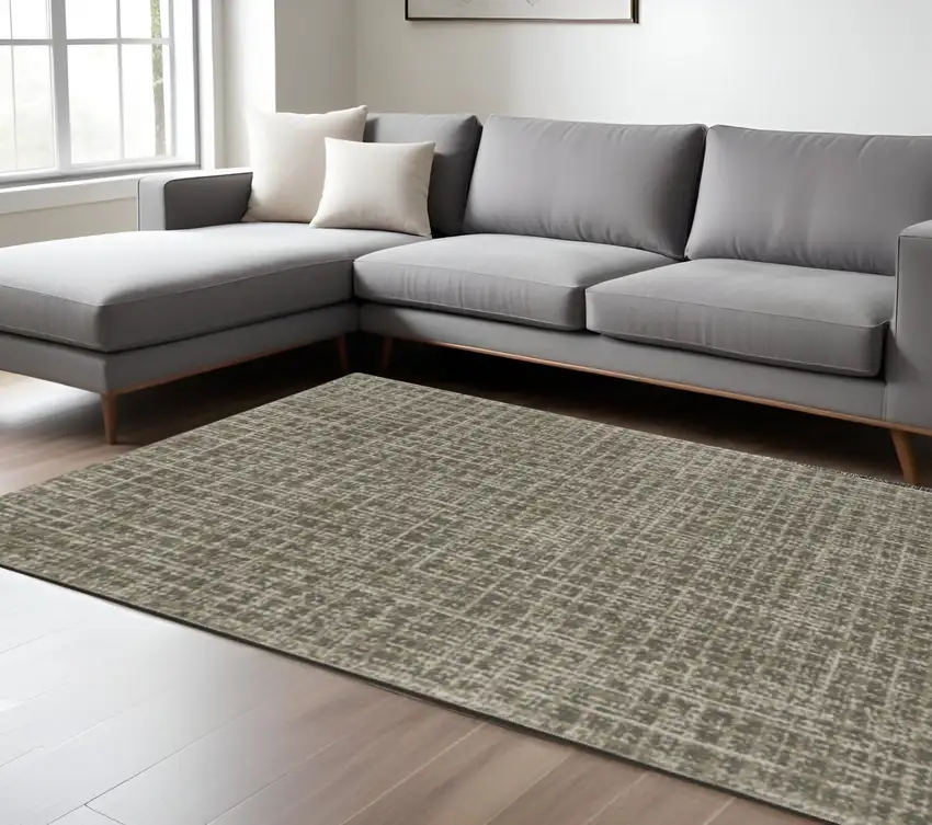 Gray Geometric Power Loom Area Rug Photo 1