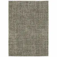 Photo of Grey Tan And Beige Geometric Power Loom Stain Resistant Area Rug