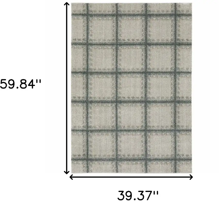 Gray Geometric Power Loom Area Rug Photo 3