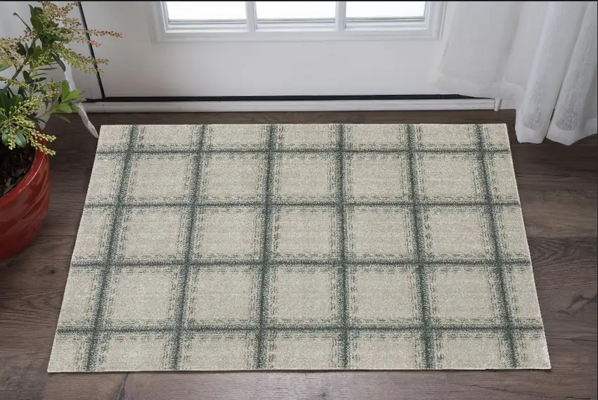 Gray Geometric Power Loom Area Rug Photo 1