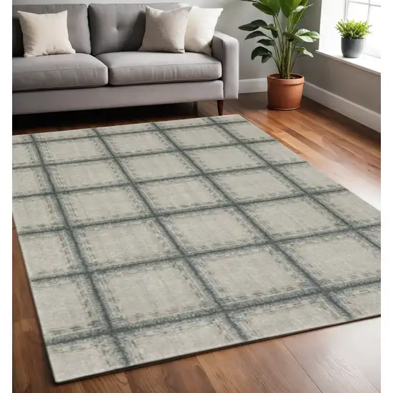 Gray Geometric Power Loom Area Rug Photo 1