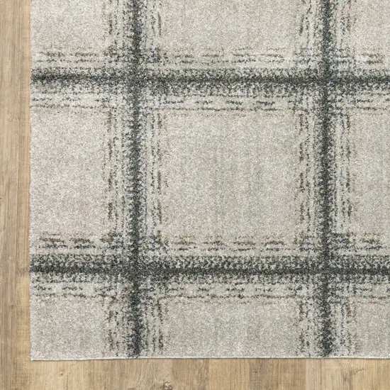 Gray Geometric Power Loom Area Rug Photo 8