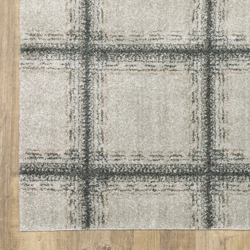 Gray Geometric Power Loom Area Rug Photo 8