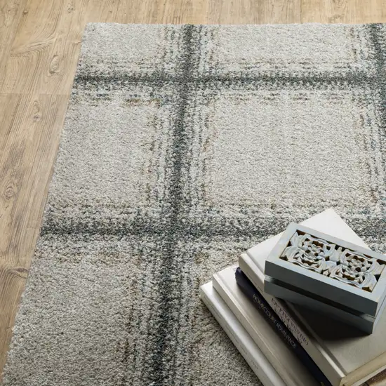 Gray Geometric Power Loom Area Rug Photo 6