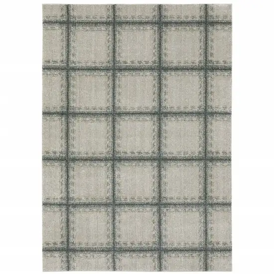 Gray Geometric Power Loom Area Rug Photo 2