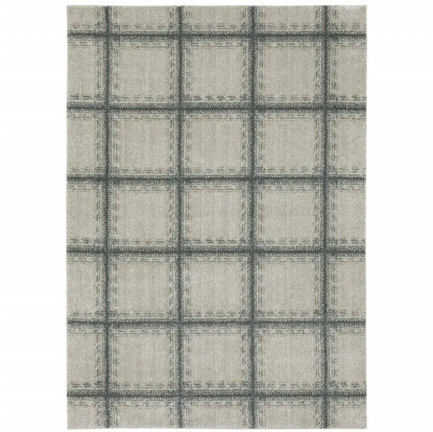 Gray Geometric Power Loom Area Rug Photo 2