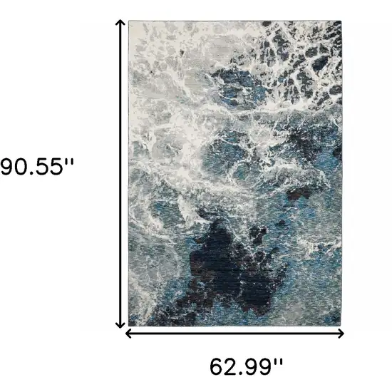 Gray Abstract Power Loom Area Rug Photo 3