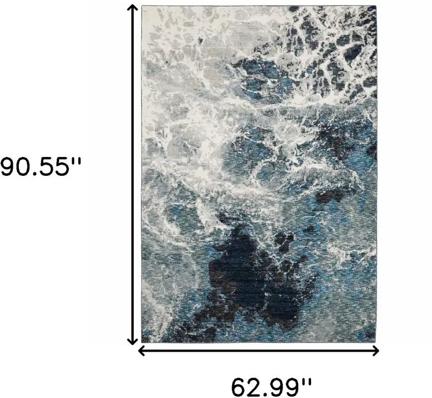 Gray Abstract Power Loom Area Rug Photo 3