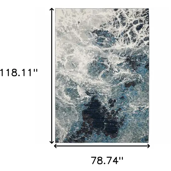 Gray Abstract Power Loom Area Rug Photo 3