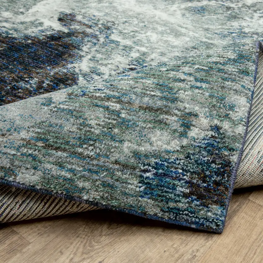 Gray Abstract Power Loom Area Rug Photo 9