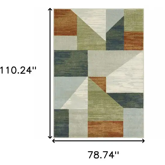 Gray And Ivory Geometric Area Rug Photo 9