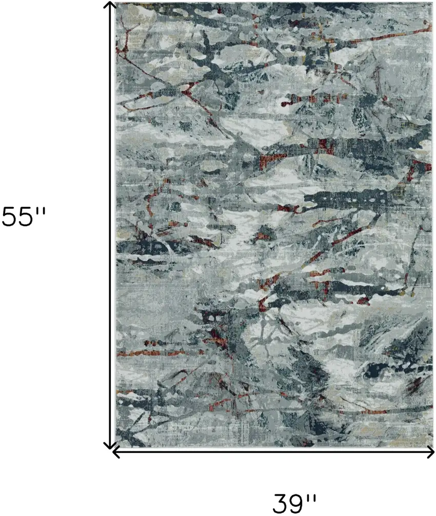Gray Abstract Area Rug Photo 4