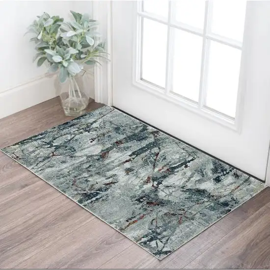 Gray Abstract Area Rug Photo 1
