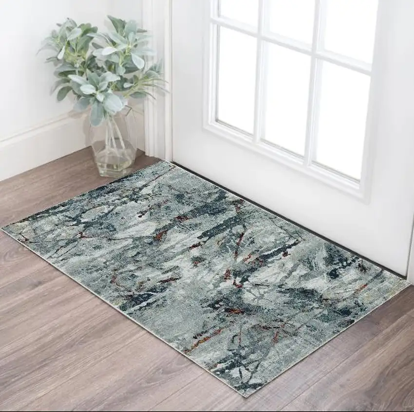 Gray Abstract Area Rug Photo 1