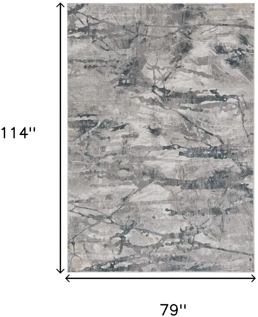 Gray Abstract Area Rug Photo 3