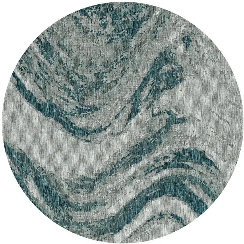 8' Gray Abstract Indoor Outdoor Area Rug Photo 2