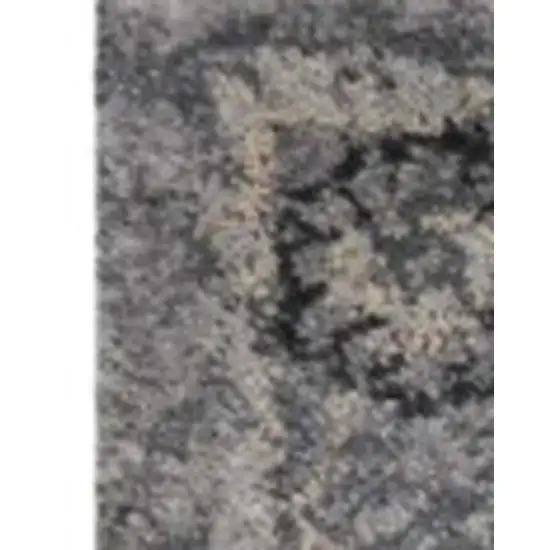 Gray And Light Gray Floral Medallion Area Rug Photo 9