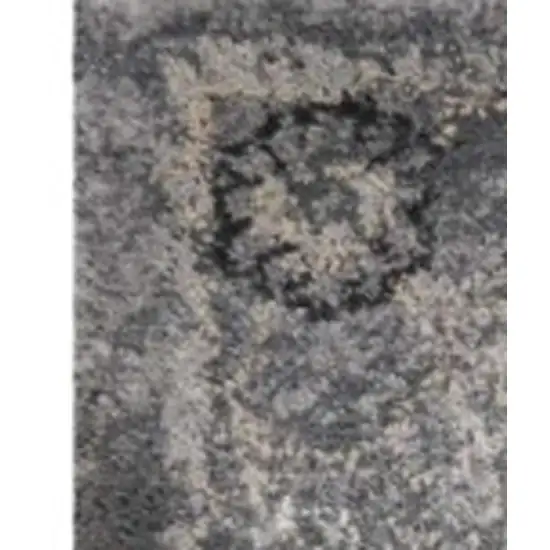 Gray And Light Gray Floral Medallion Area Rug Photo 4