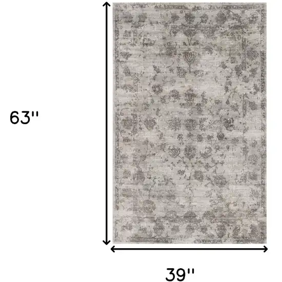 39 X 63 Grey Viscose Rug Photo 3