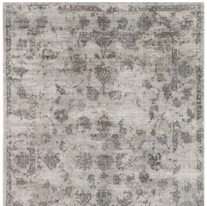 Gray Floral Medallion Hand Loomed Area Rug Photo 6