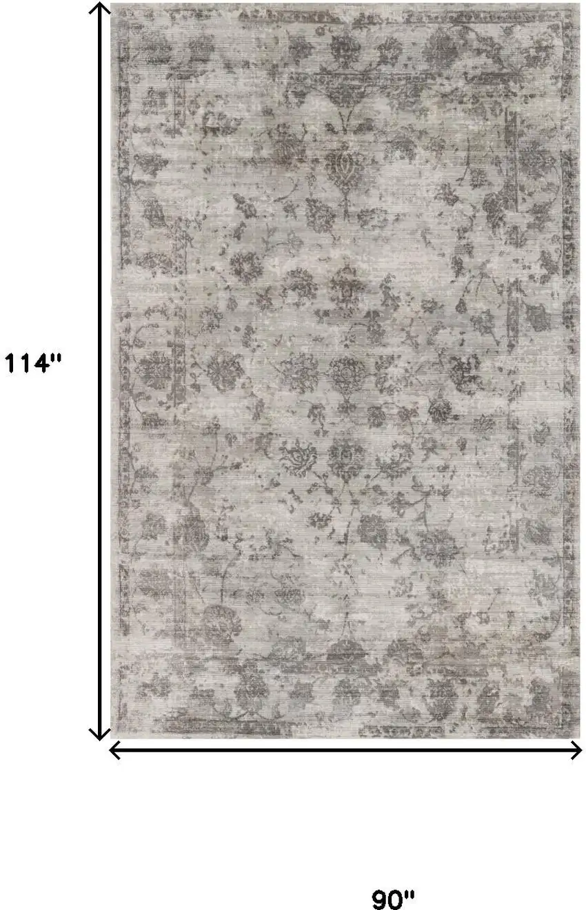 Gray Floral Medallion Hand Loomed Area Rug Photo 4