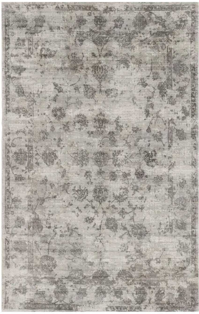 Gray Floral Medallion Hand Loomed Area Rug Photo 2