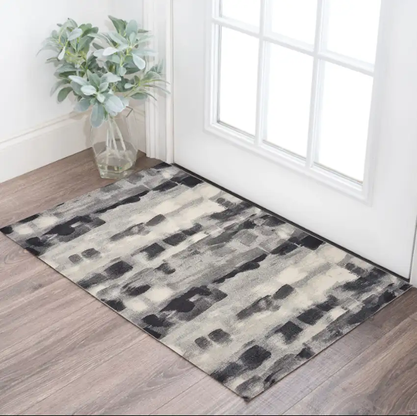 Grey Watercolor Palette Area Rug Photo 1