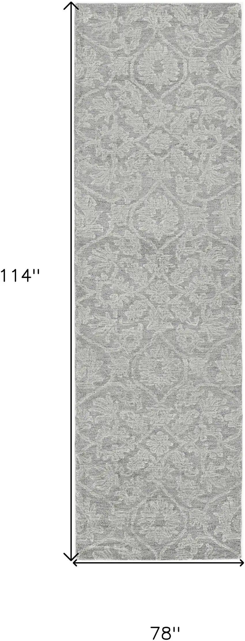 78 X 114 Grey Wool Rug Photo 3