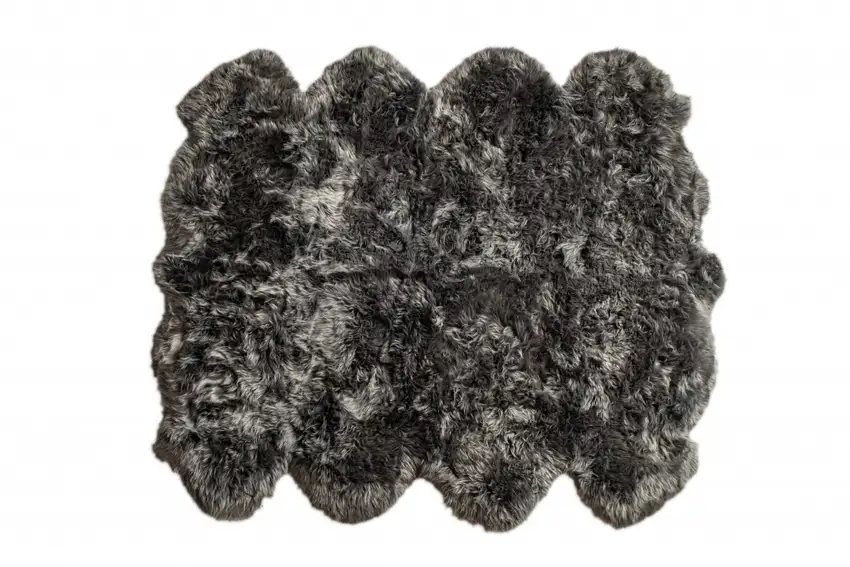 Grey Wool Sheepskin Handmade Area Rug Photo 1