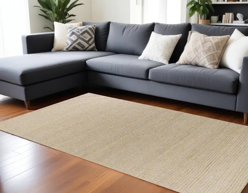 78 X 114 Grey Wool Or Jute Rug Photo 1
