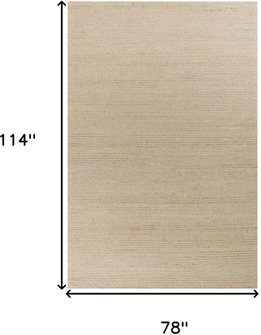 78 X 114 Grey Wool Or Jute Rug Photo 3
