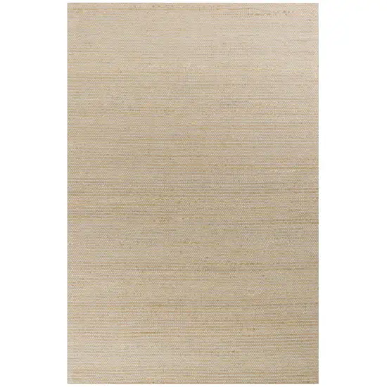 Tan and Ivory Wool Hand Woven Area Rug Photo 4