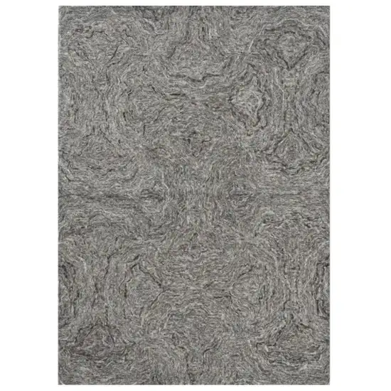 Gray And Dark Gray Wool Abstract Hand Tufted Area Rug Photo 4