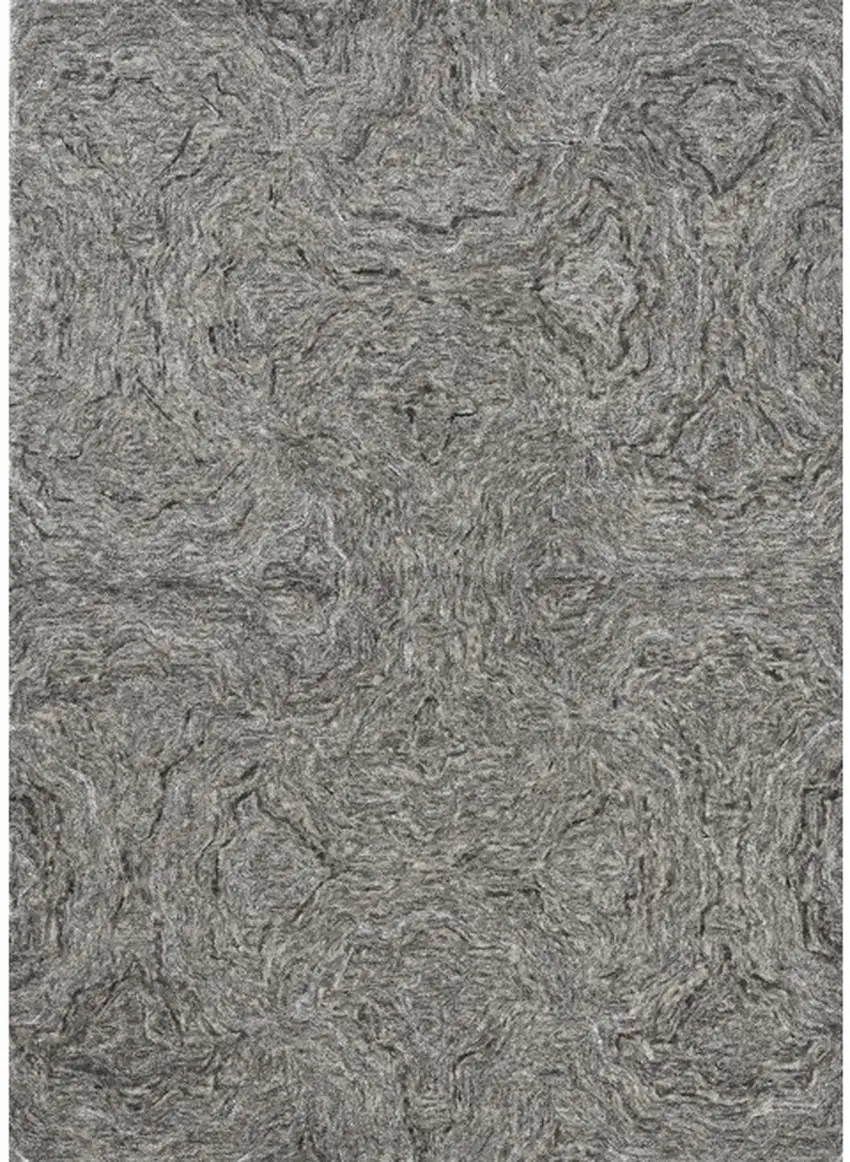 102 X 138 Grey Wool Or Viscose Rug Photo 2